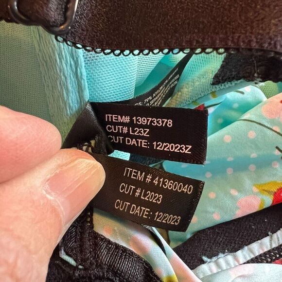 Torrid 40D T-Shirt Bra & Large Cheeky XO Back Panty Teal Cherry Floral Print - Picture 9 of 10